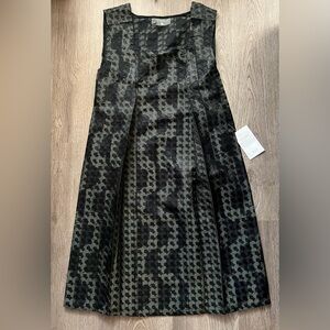 Cotelac Sleeveless Jacquard A-Line Dress Black Gray Pattern Size 2